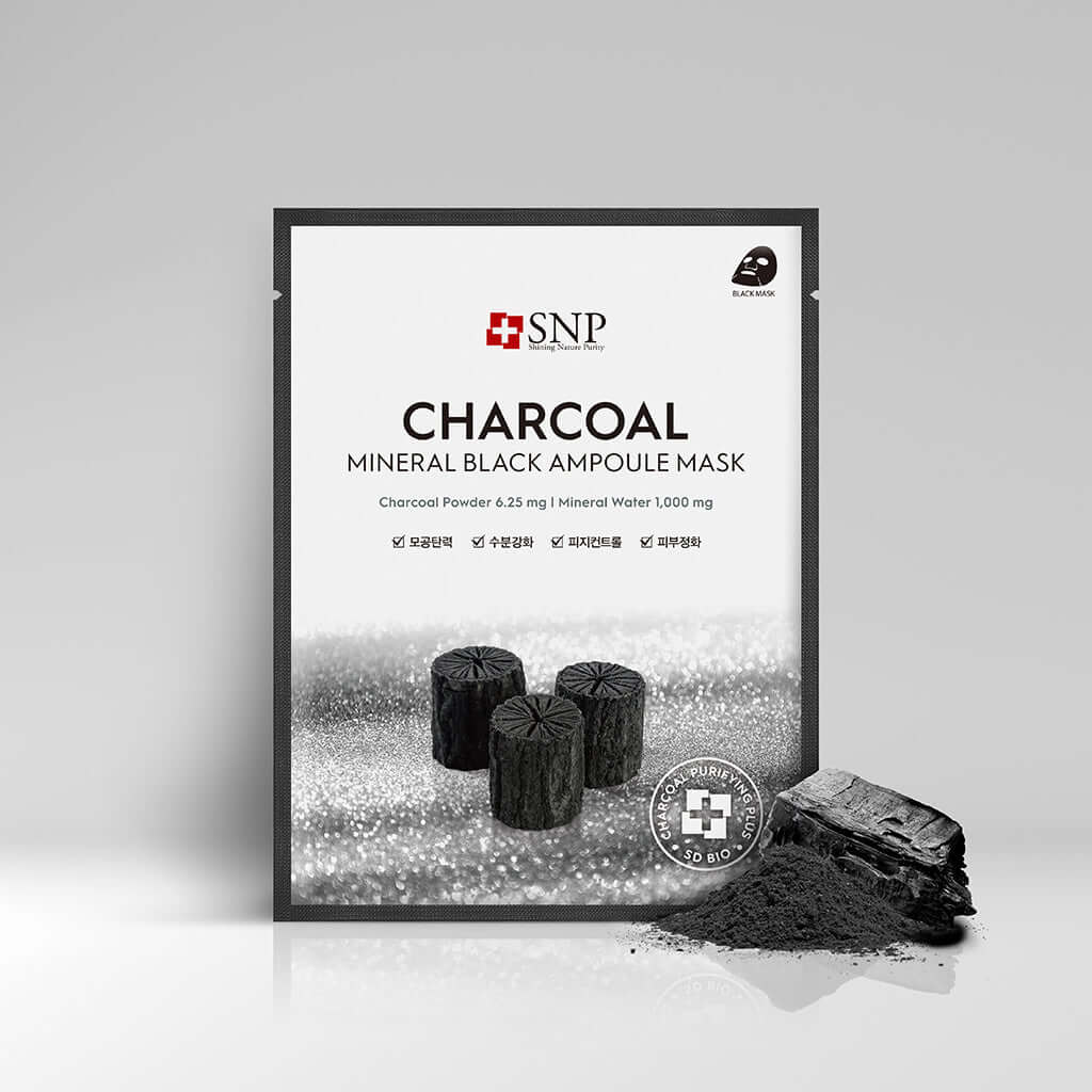 Snp Beauty Charcoal Mineral Black Ampoule Mask 25ml*10ea