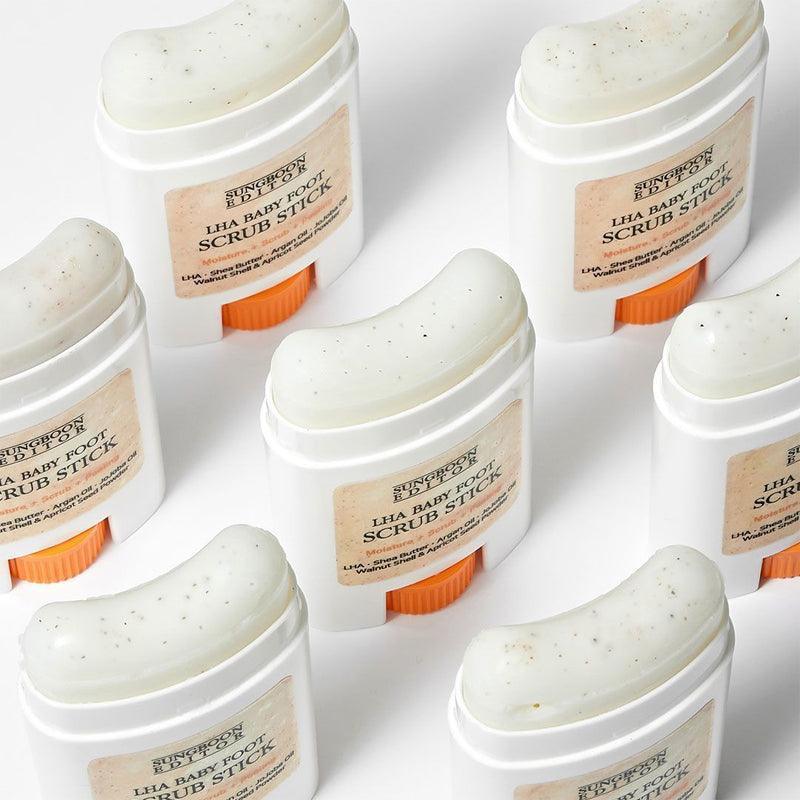 SUNGBOON EDITOR Laha Baby Foot Scrub Stick in a group, showcasing multiple sticks for foot care.