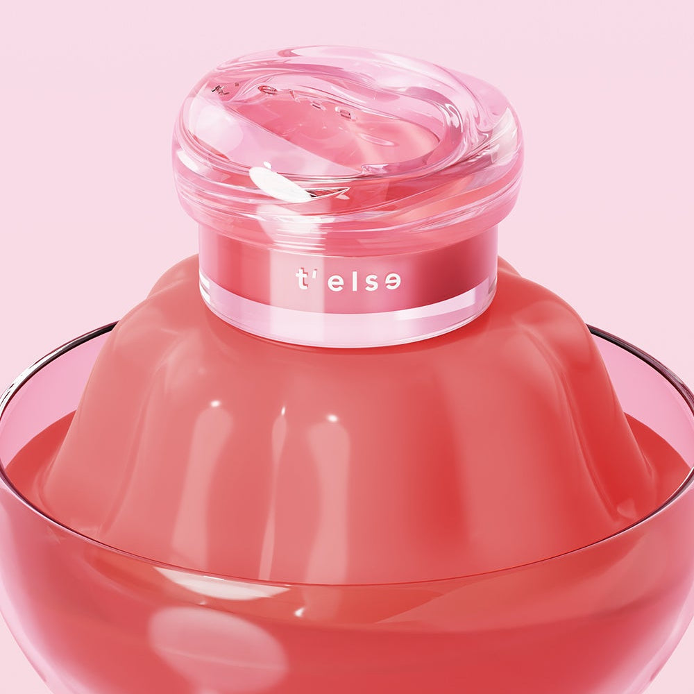 T'ELSE Plumping Glow Jelly Pot 9g in a pink container with clear lid, offering a vibrant skincare solution.