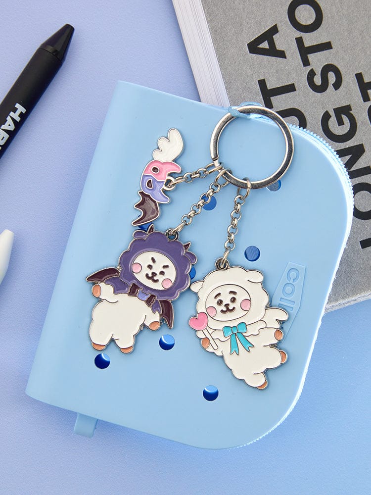 BT21 RJ METAL KEYRING ANGEL & VILLAIN