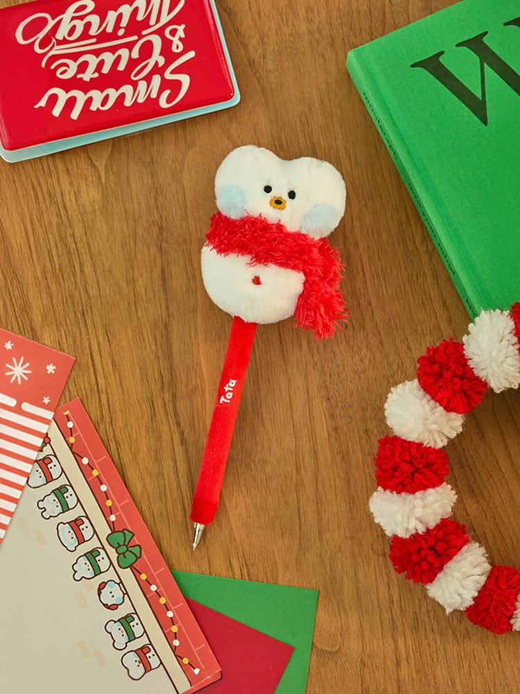 BT21 TATA mini minini SNOWMAN PLUSH GEL PEN PETITE HOLIDAY