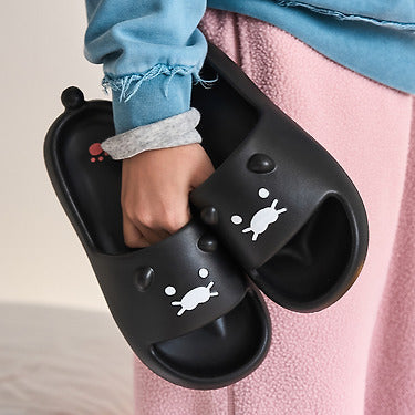 Kakao Friends - Black Slippers Women Chunsik