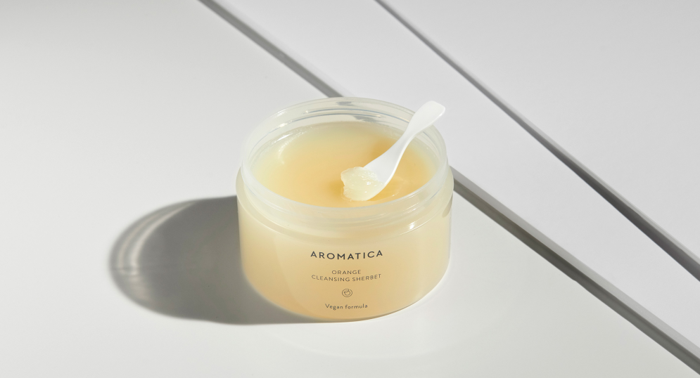 Unveiling the Delight of AROMANTIC: A Journey into the Aromatic World of Korean Skincare, featuring Aromatica cleansing sorbet.