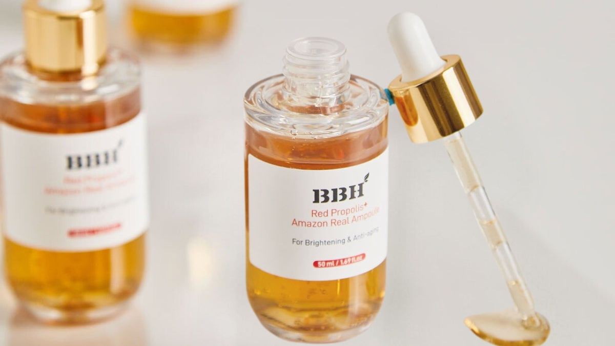 Innovative Formulations, Timeless Results Introducing BBH Korean Skincare product bottle with dropper.