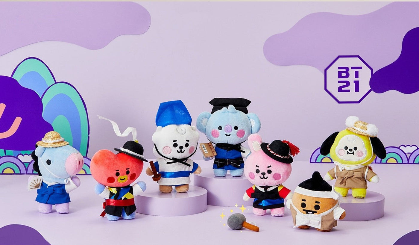 The Magic of BT21: Exploring the K-Pop Inspired Accessories Taking the World by Storm - BT21 characters in traditional Korean costumes