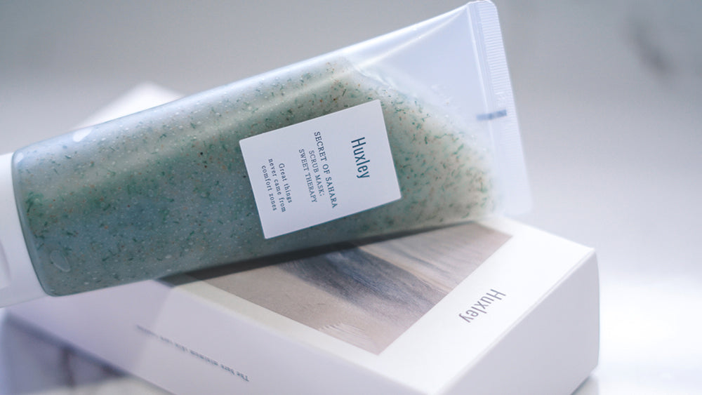 HUXLEY: Elevating Skincare to an Oasis of Luxury and Efficacy with soothing scrub and packaging