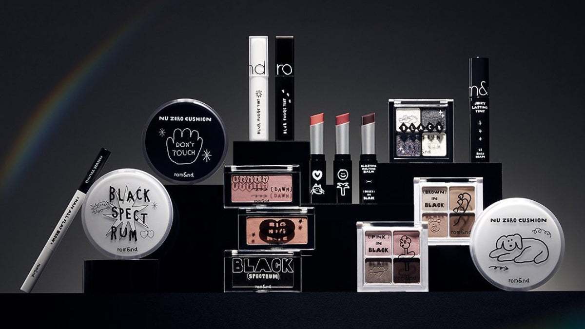 Exploring ROMAND The Artistry of Korean Beauty: collection of cosmetics showcasing innovative formulations and chic aesthetics.
