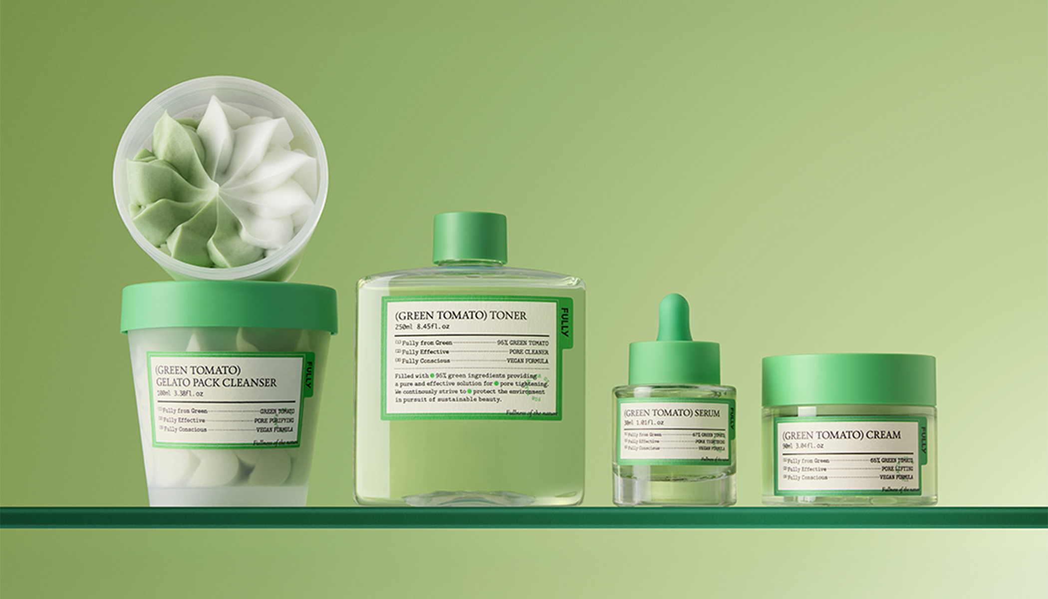 🌿 Meet FULLY – The New Korean Skincare Brand Your Routine Has Been Waiting For featuring green tomato skincare products.