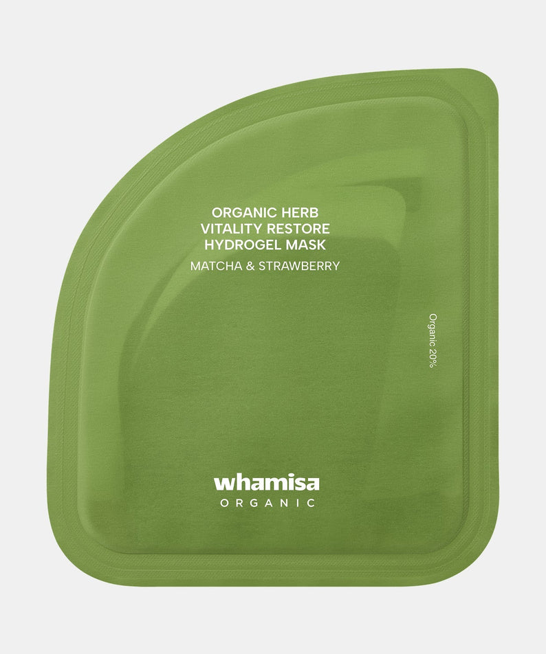 WHAMISA Organic Herb Vitality Restore Hydrogel Mask Matcha & Strawberry
