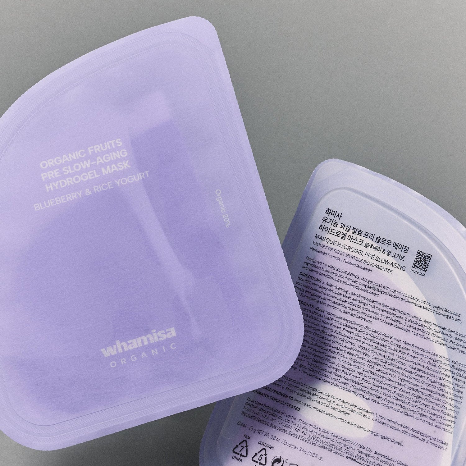 WHAMISA Organic Fruits Pre Slow-Aging Hydrogel Mask Blueberry & Rice Yogurt