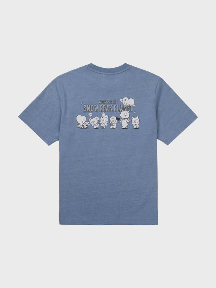  Peak BT21 コラボ Tシャツ 新品 BT21 SNOW PEAK GRAPHIC SHORT SLEEVE T-SHIRT (BLUE) | Koolseoul