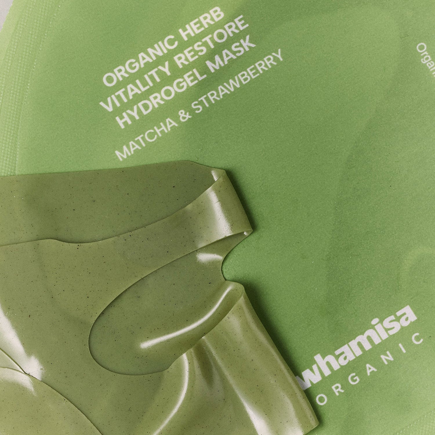 WHAMISA Organic Herb Vitality Restore Hydrogel Mask Matcha & Strawberry