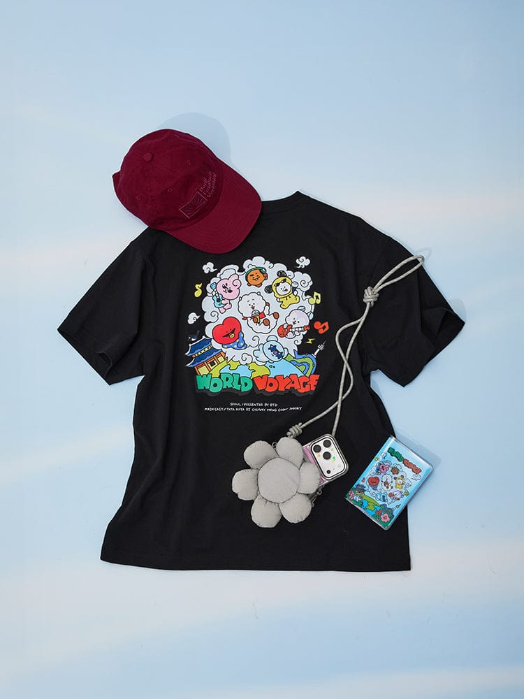 BT21 SHORT SLEEVE T-SHIRT BLACK WORLD VOYAGE