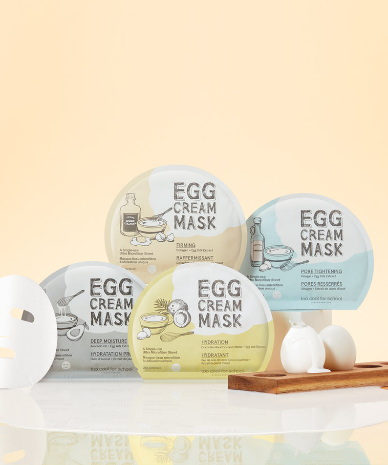 TOO COOL FOR SCHOOL Egg Cream Mask 28g 10 Sheets (4 Types)