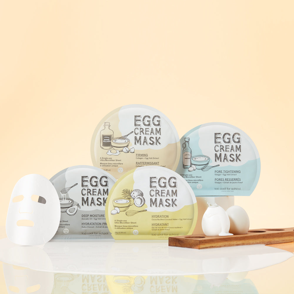 TOO COOL FOR SCHOOL Egg Cream Mask 28g 10 Sheets (4 Types)
