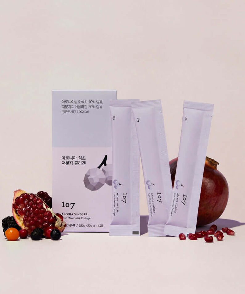 107 Aronia Vinegar Low Molecular Collagen 20g x 14 Packets with fruits