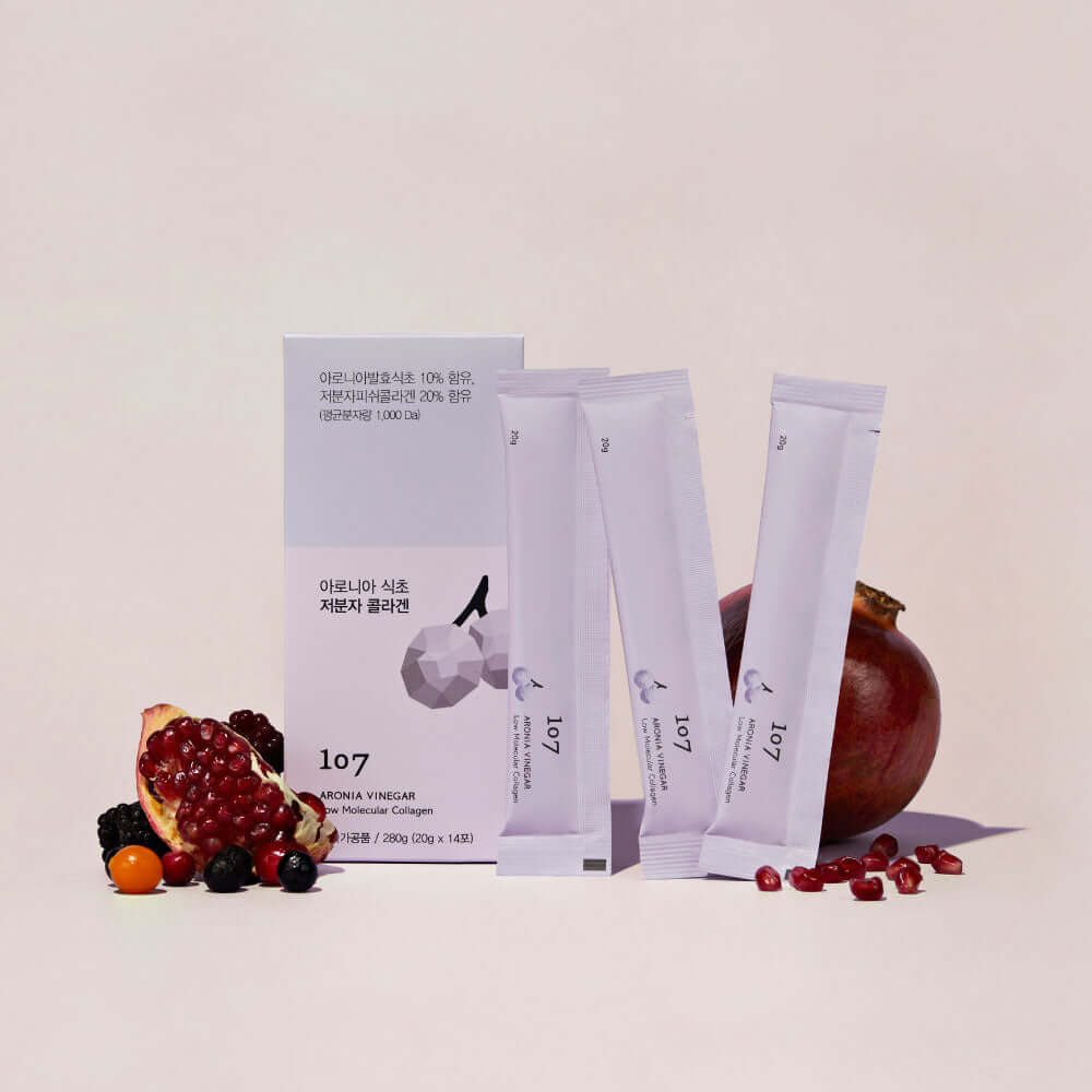 107 Aronia Vinegar Low Molecular Collagen 20g x 14 Packets with fruits