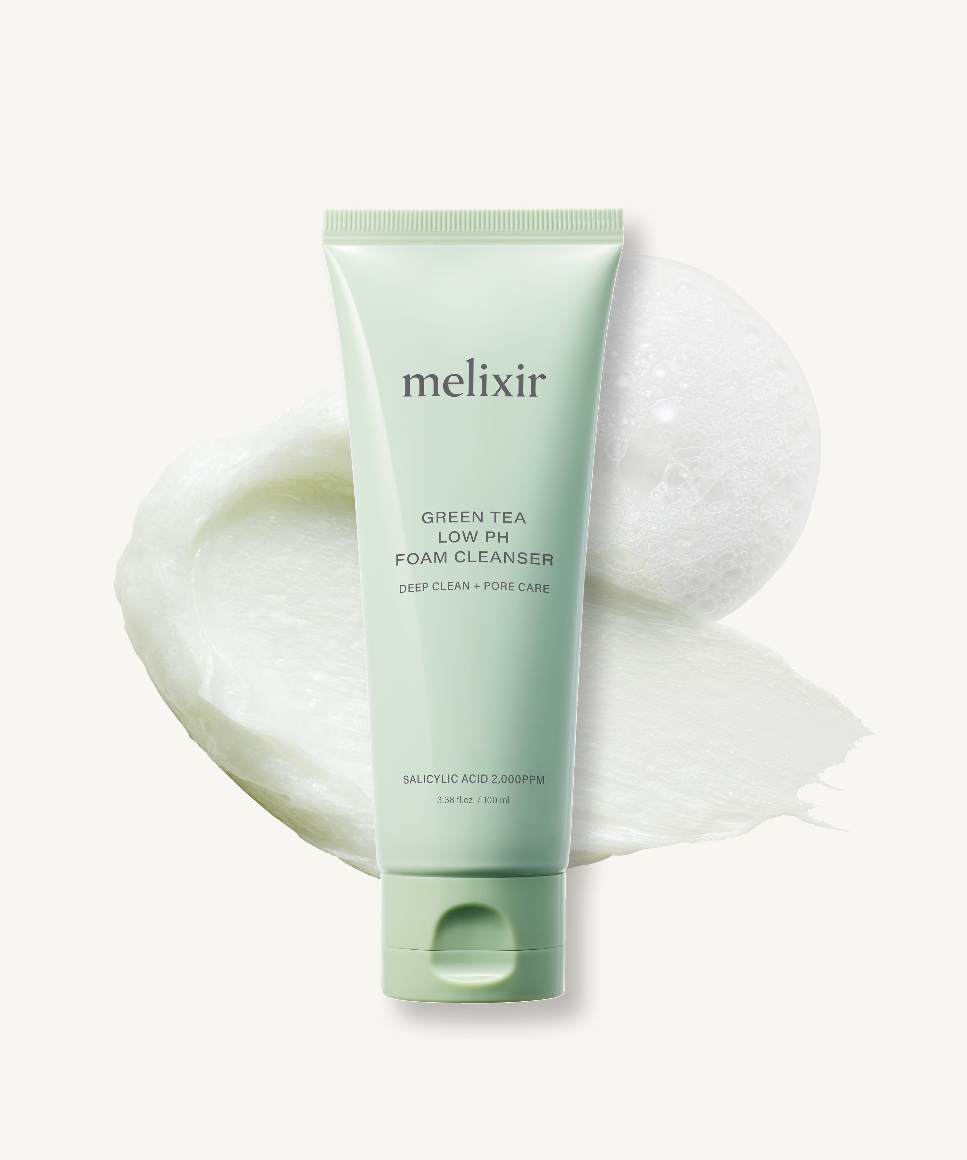 MELIXIR Green Tea Mild Foam Cleanser 100ml Duo