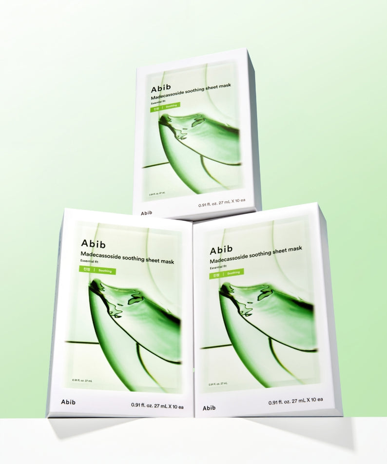ABIB Essential Fit Sheet Mask Madecassoside 10 Sheets Set of 3