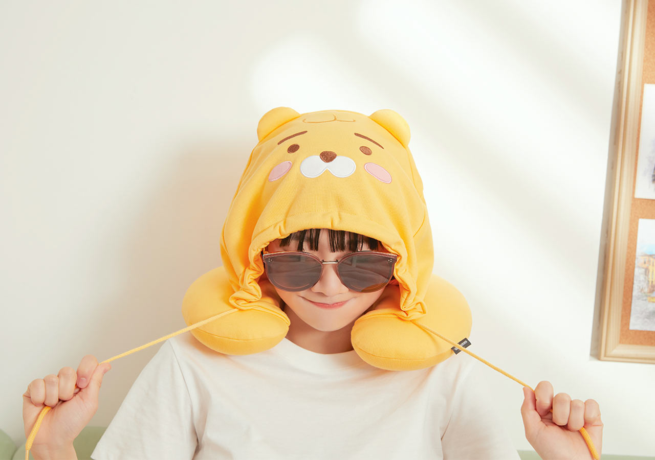 Kakao Friends Little Ryan Hooded Neck Pillow