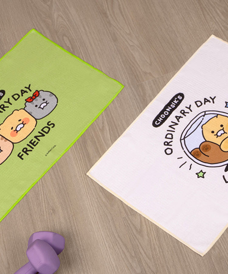 Chunsik Yoga Towel Beige Serviette - Authentic Kakao Friends from Korea | Koolseoul