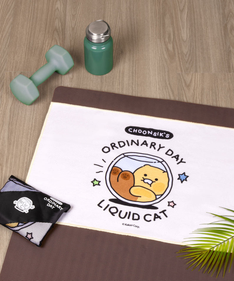 Chunsik Yoga Towel Beige Serviette - Korean kawaii Kakao Friends | Koolseoul