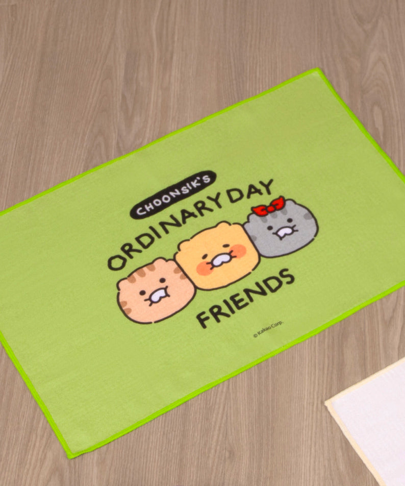 Chunsik Yoga Towel Green Serviette - Korean kawaii Kakao Friends | Koolseoul