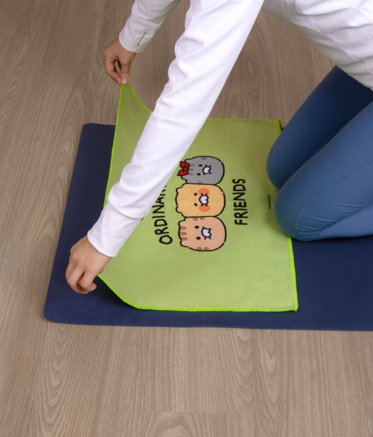 Chunsik Yoga Towel Green Serviette - Authentic Kakao Friends from Korea | Koolseoul
