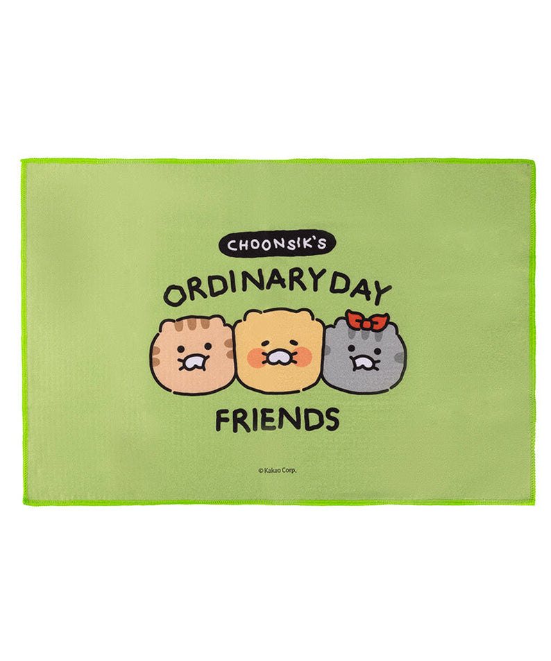 Chunsik Yoga Towel Green Serviette - Authentic Kakao Friends from Korea | Koolseoul