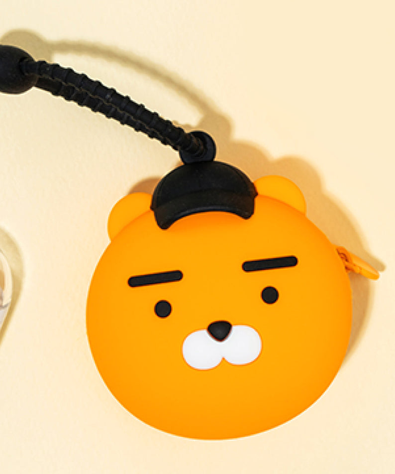 Silicone Pouch Ryan Hat(BLACK) - Korean kawaii Kakao Friends | Koolseoul