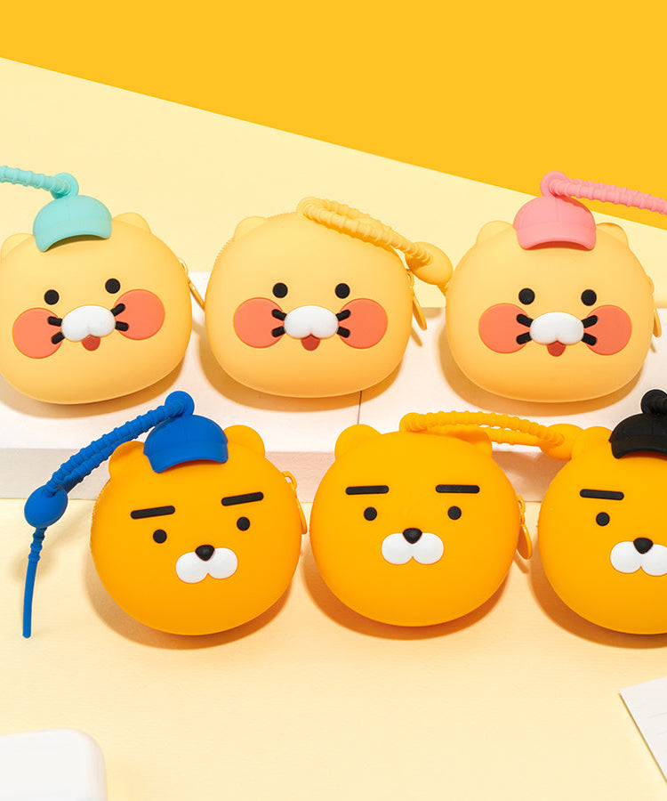 Silicone Pouch Jordy Hat(PINK) - Official Kakao Friends merchandise | Koolseoul