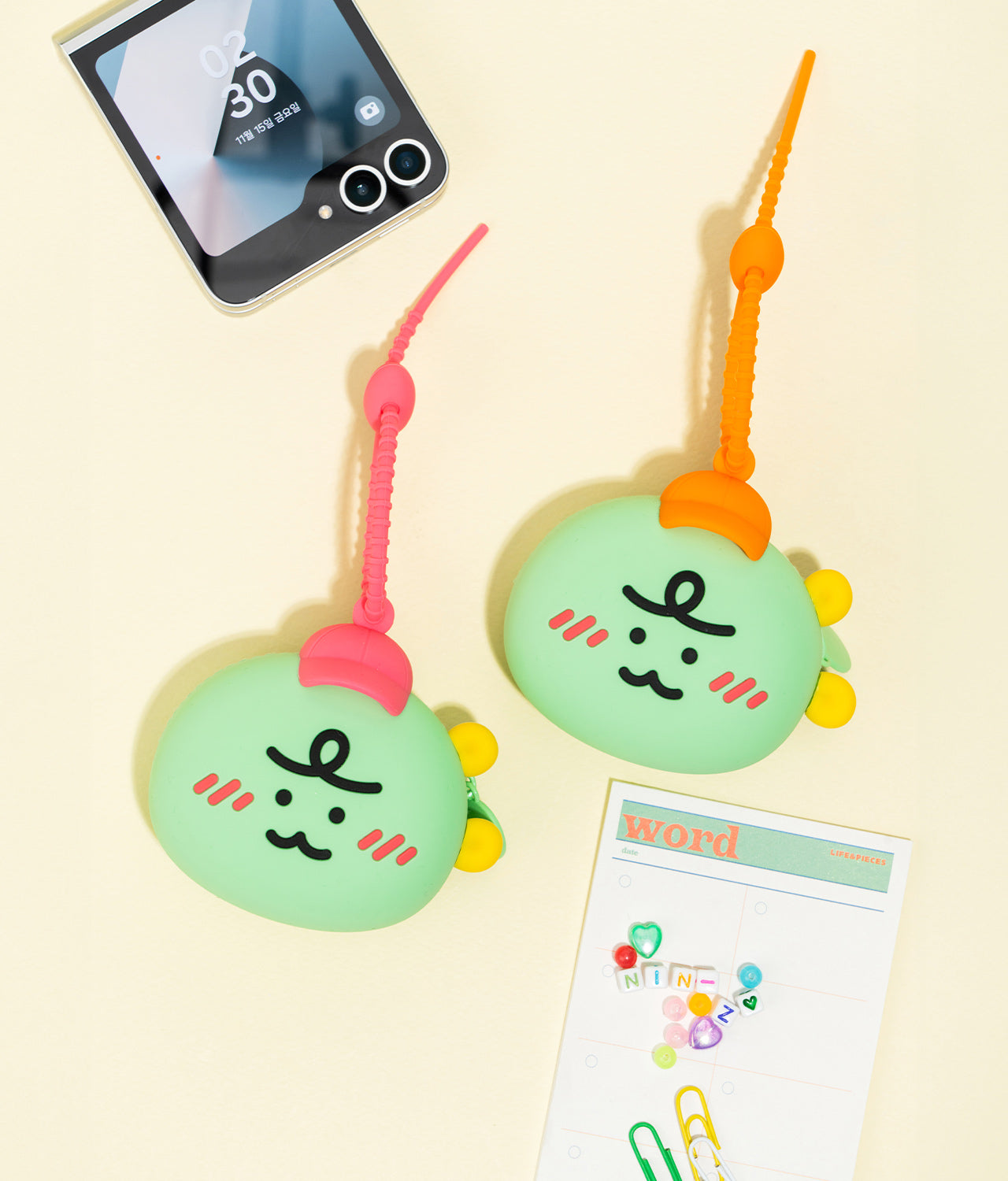 Silicone Pouch Jordy Hat(PINK) - Korean kawaii Kakao Friends | Koolseoul