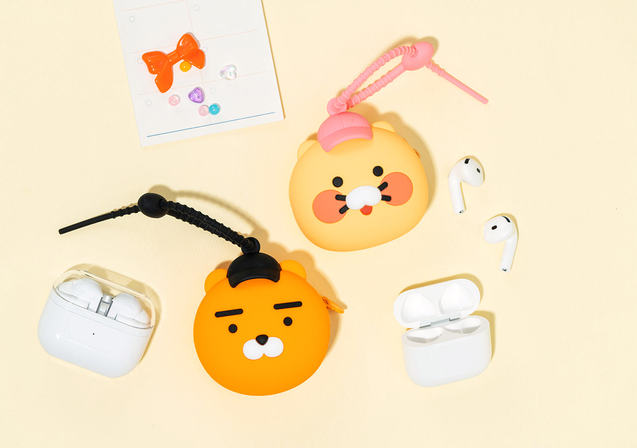 Silicone Pouch Ryan Hat(BLACK) - Korean kawaii Kakao Friends | Koolseoul