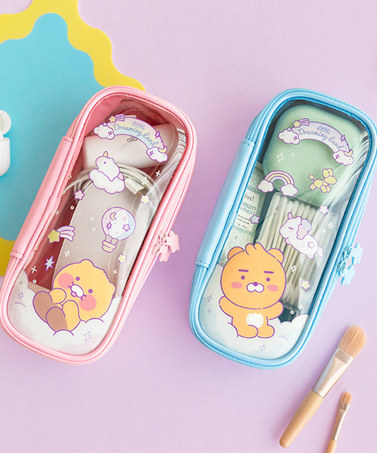 Clear Pouch Little Apeach - Authentic Kakao Friends from Korea | Koolseoul
