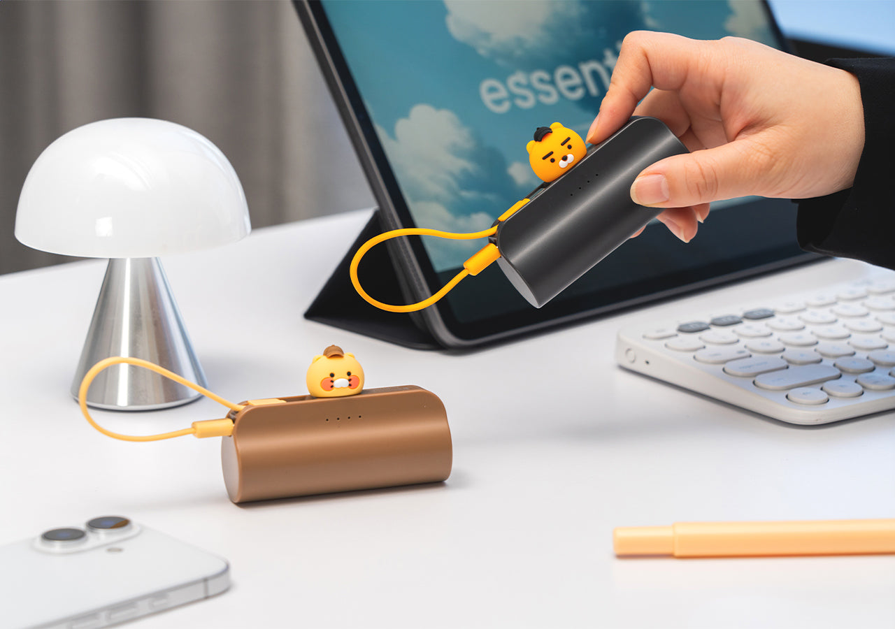 Cap Power Bank Ryan Grey - Korean kawaii Kakao Friends | Koolseoul