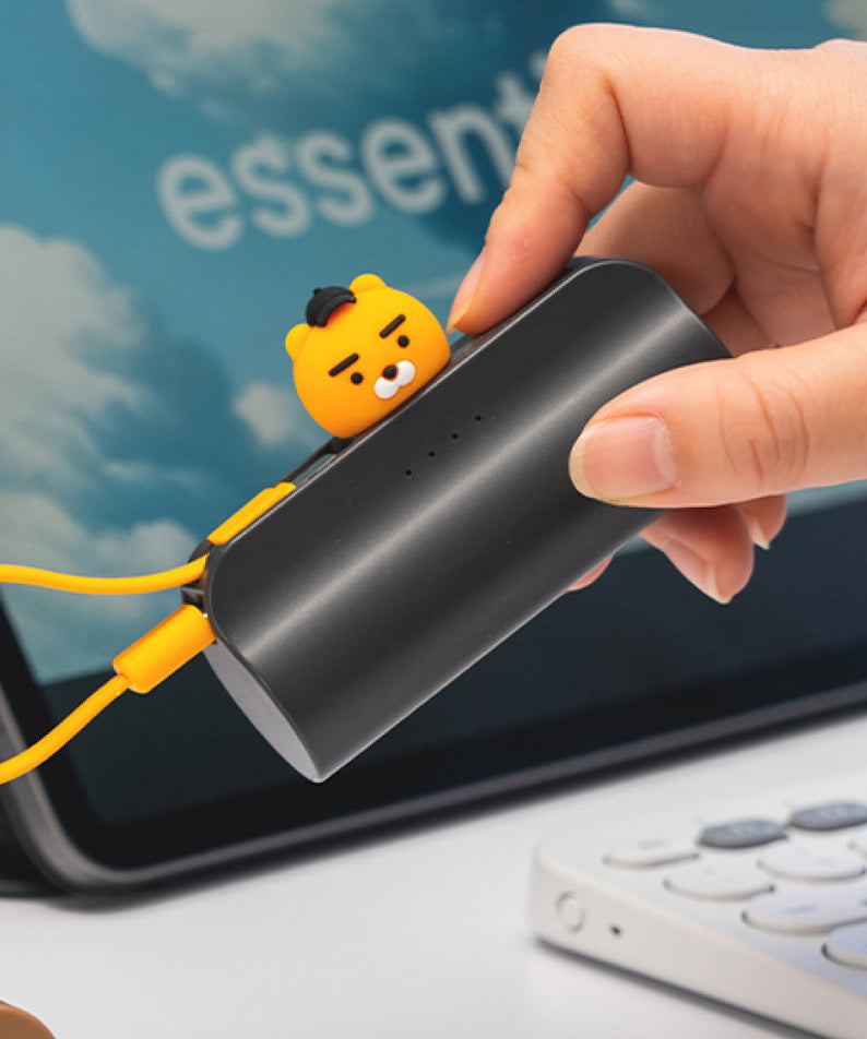 Cap Power Bank Ryan Grey - Authentic Kakao Friends from Korea | Koolseoul