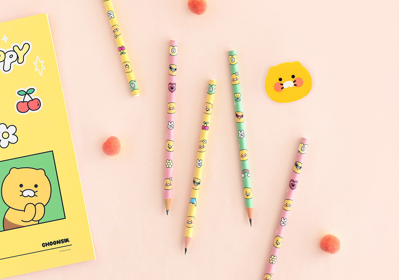 6P Pencil Set Chunsik Stationery - Official Kakao Friends merchandise | Koolseoul