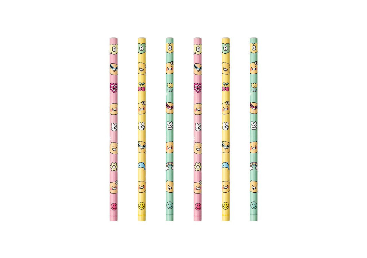 6P Pencil Set Chunsik Stationery - Korean kawaii Kakao Friends | Koolseoul