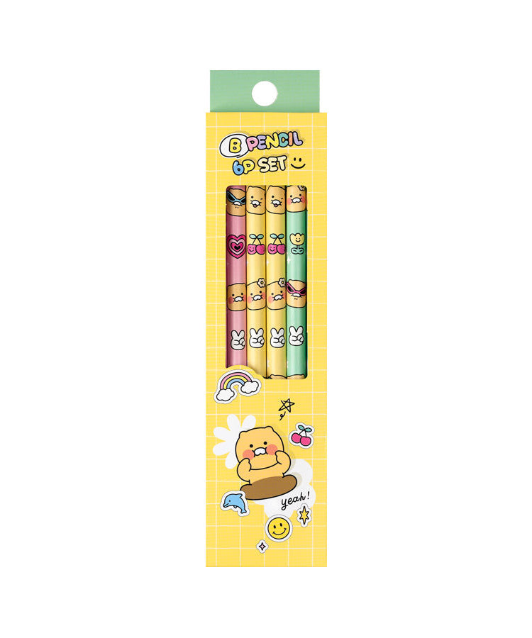6P Pencil Set Chunsik Stationery - Authentic Kakao Friends from Korea | Koolseoul