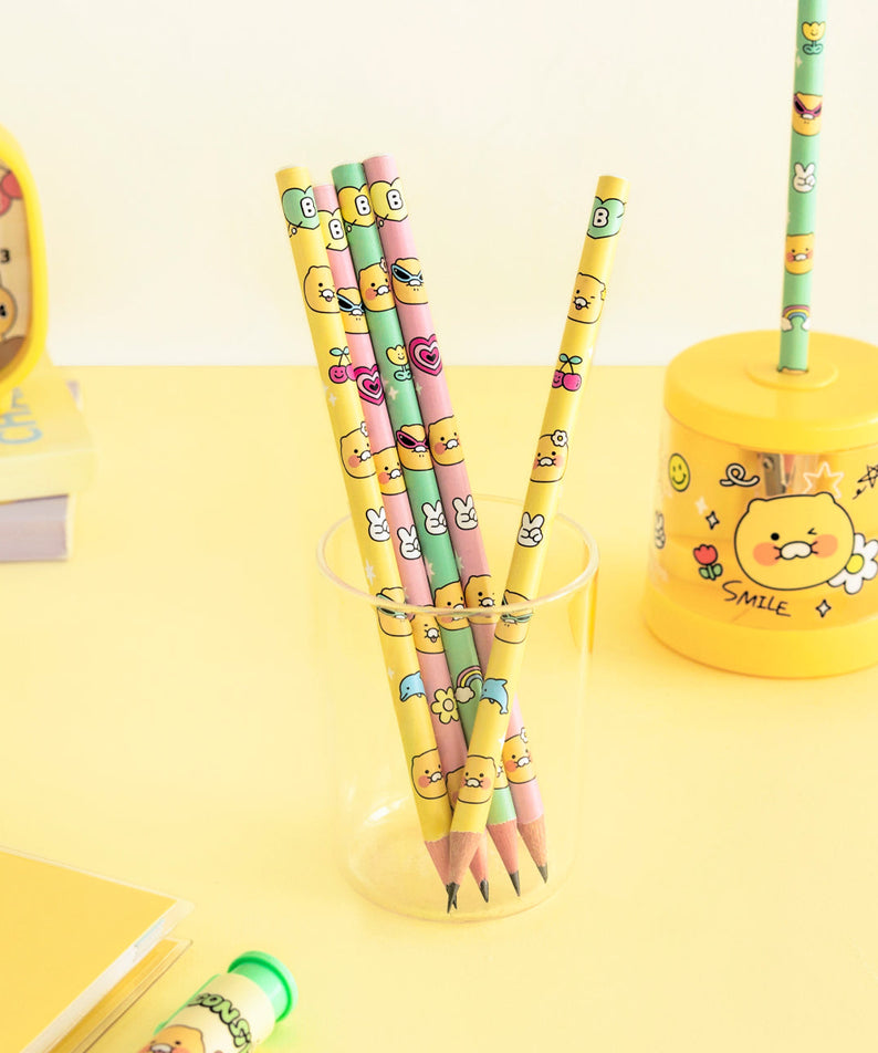 6P Pencil Set Chunsik Stationery - Authentic Kakao Friends from Korea | Koolseoul