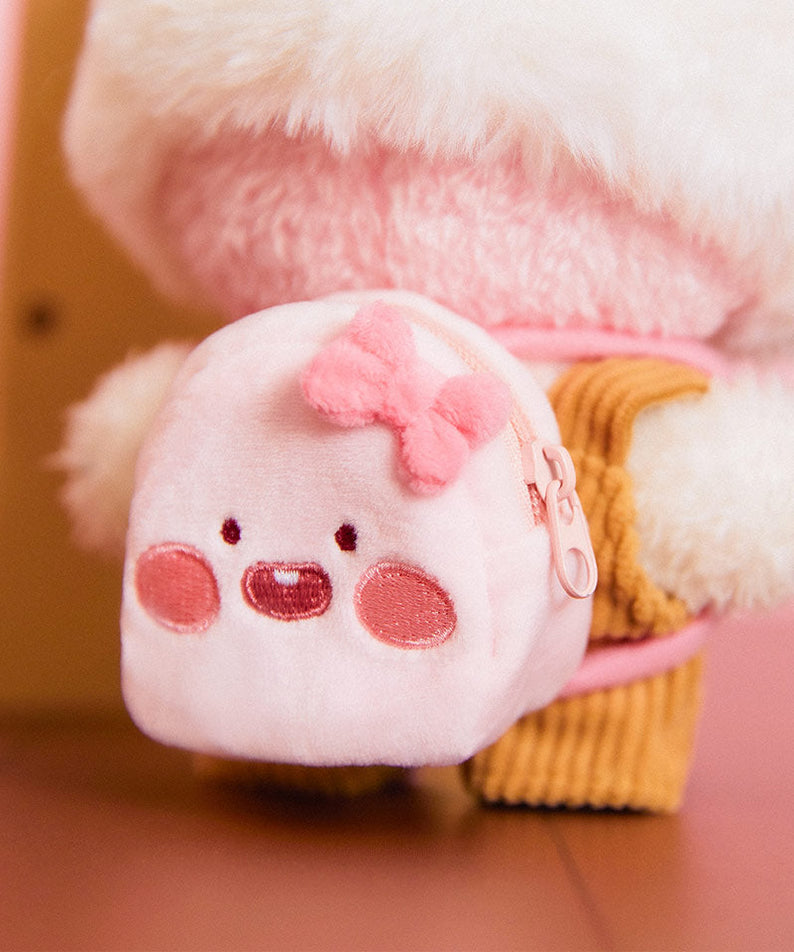 (OOTD) Plush Apeach Backpack - Authentic Kakao Friends from Korea | Koolseoul