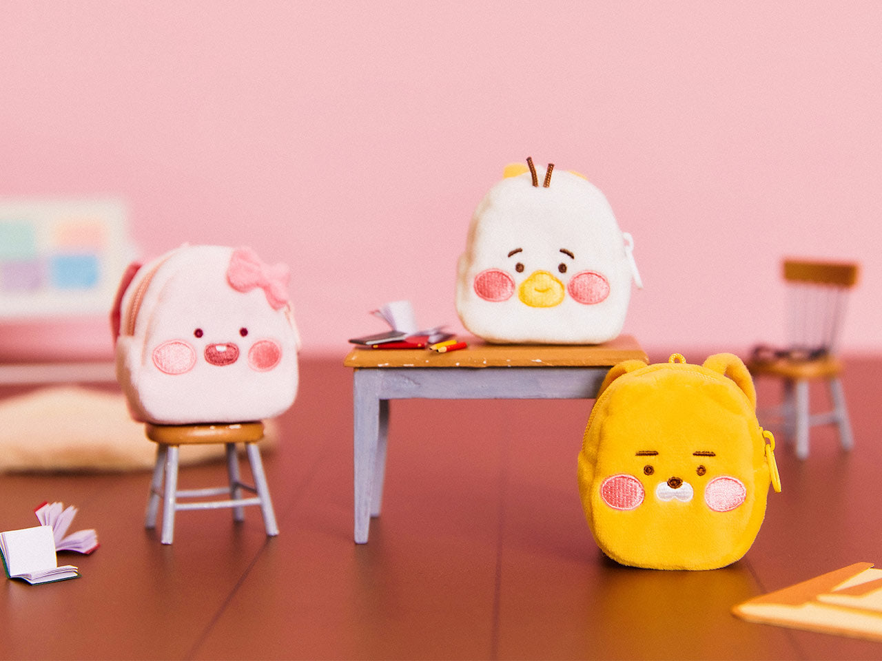 (OOTD) Plush Tube Backpack - Authentic Kakao Friends from Korea | Koolseoul