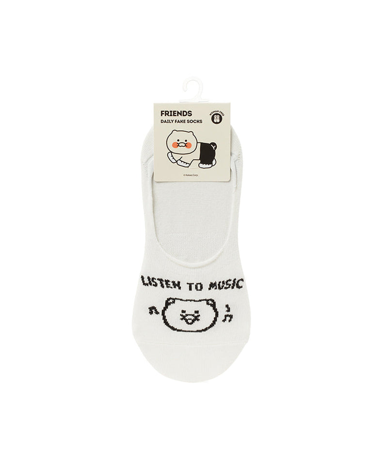 White Chunsik Socks - Official Kakao Friends merchandise | Koolseoul