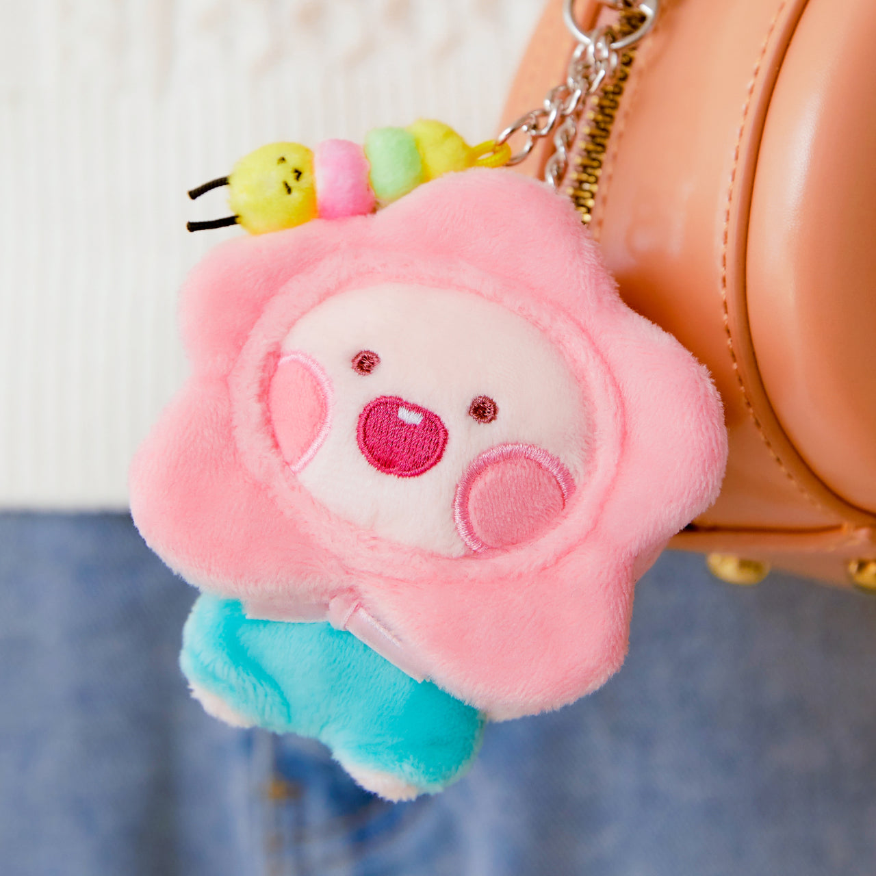 Keychain Plush Little Apeach - Authentic Kakao Friends from Korea | Koolseoul