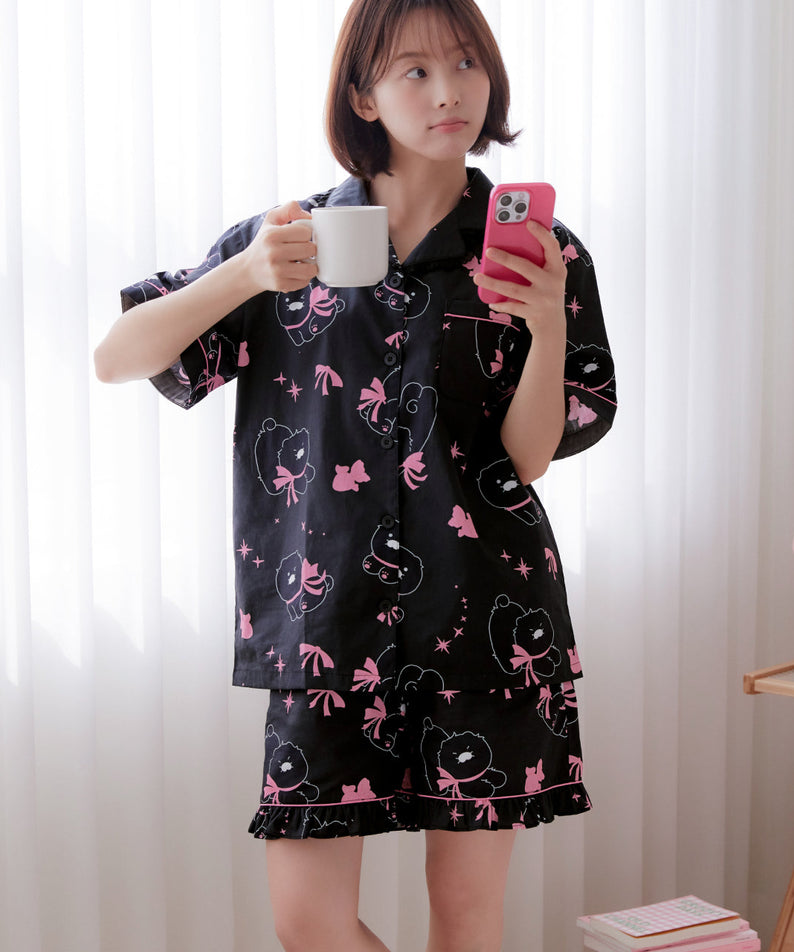 Black Lovely Women Pajamas Chunsik - Korean kawaii Kakao Friends | Koolseoul