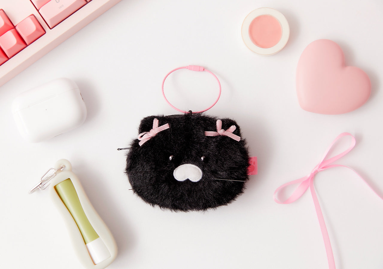 Black MiniPochette Chunsik Pouch - Official Kakao Friends merchandise | Koolseoul