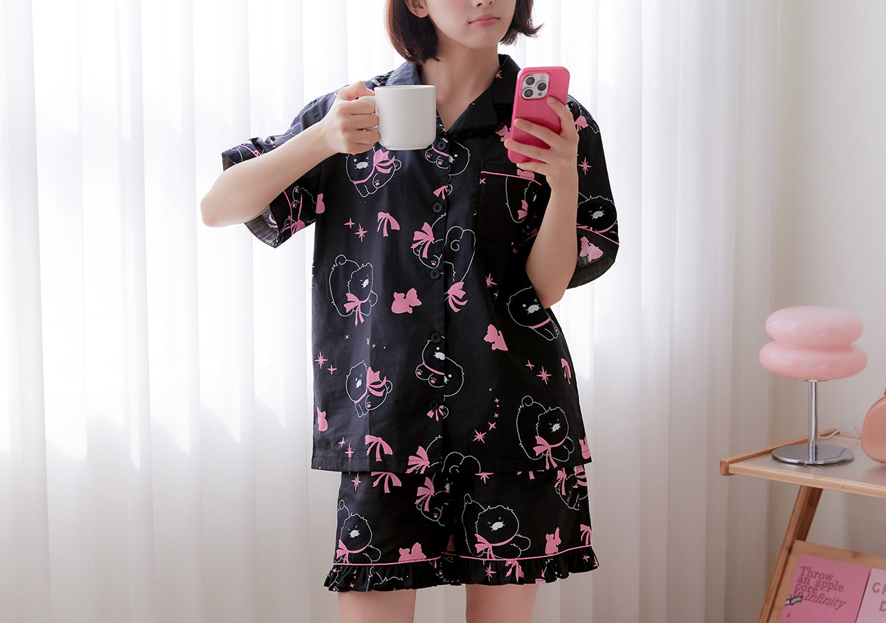 Black Lovely Women Pajamas Chunsik - Official Kakao Friends merchandise | Koolseoul