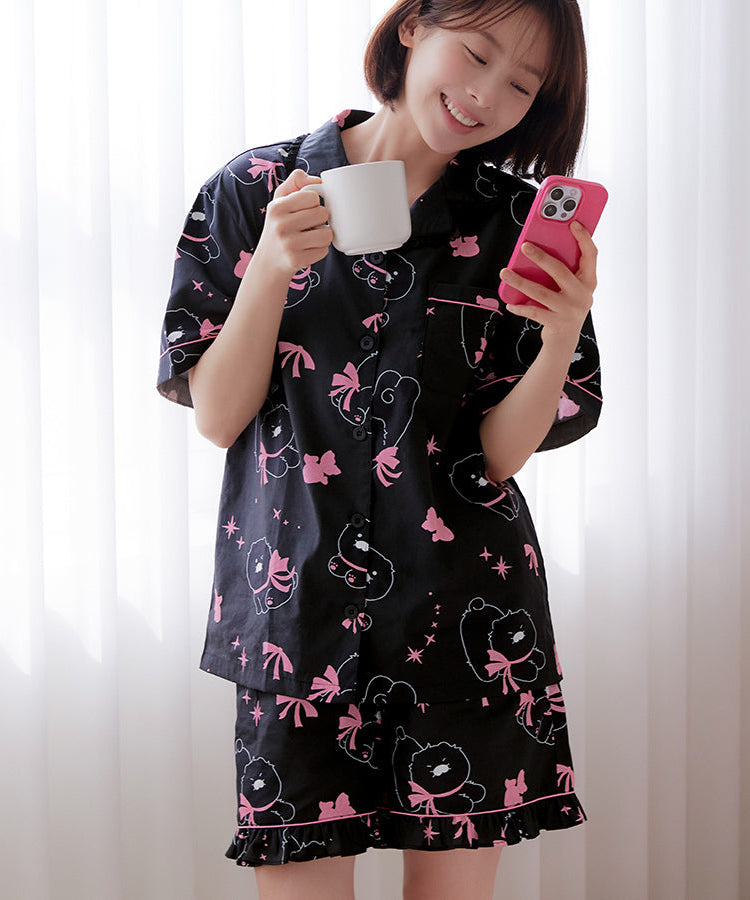 Black Lovely Women Pajamas Chunsik - Korean kawaii Kakao Friends | Koolseoul