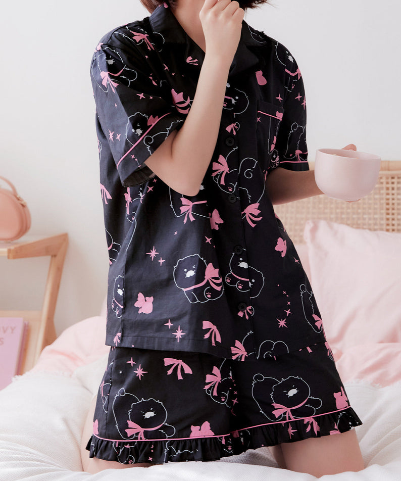Black Lovely Women Pajamas Chunsik - Korean kawaii Kakao Friends | Koolseoul