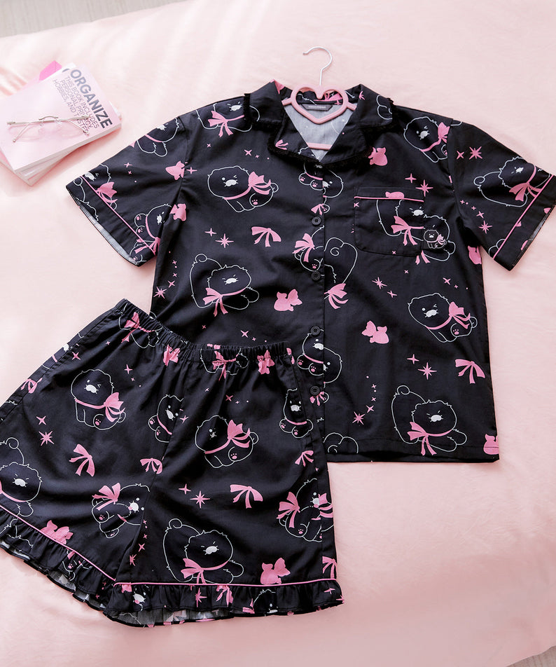Black Lovely Women Pajamas Chunsik - Authentic Kakao Friends from Korea | Koolseoul
